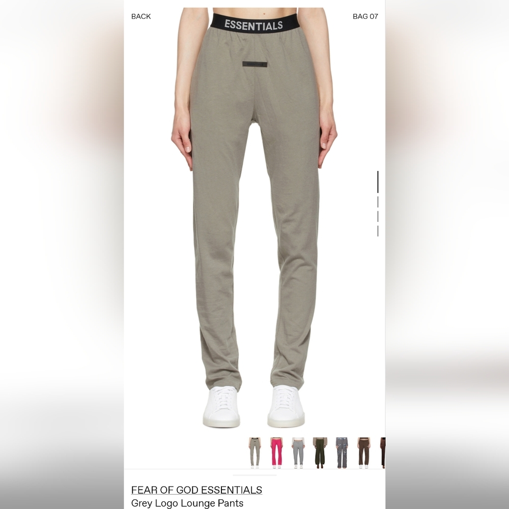 Fear Of Gos Essential Grey Logo Lounge Pants - XS (Unisex)